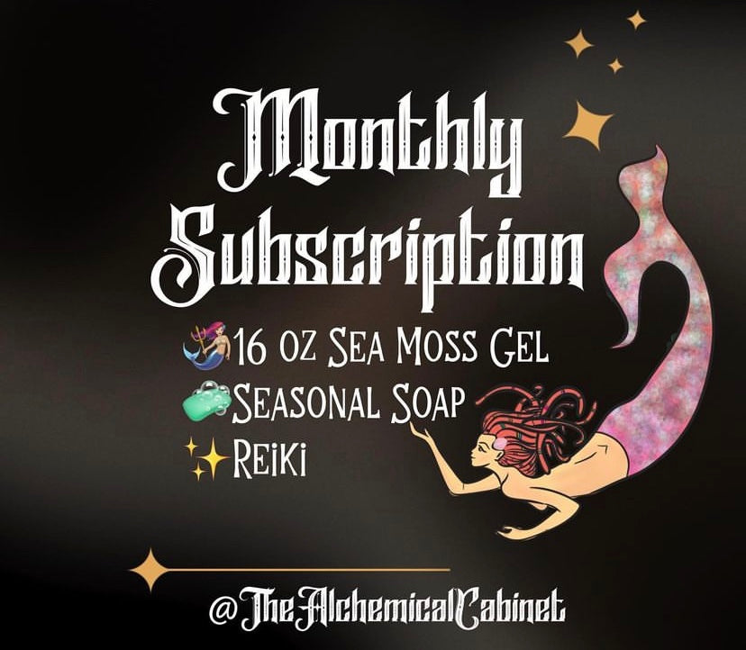 MONTHLY SUBSCRIPTION:SEA MOSS GEL 16oz. , SOAP, REIKI